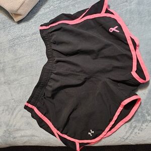 Under Armour Black and Pink Athletic Shorts Moisture-Wicking Lightweight